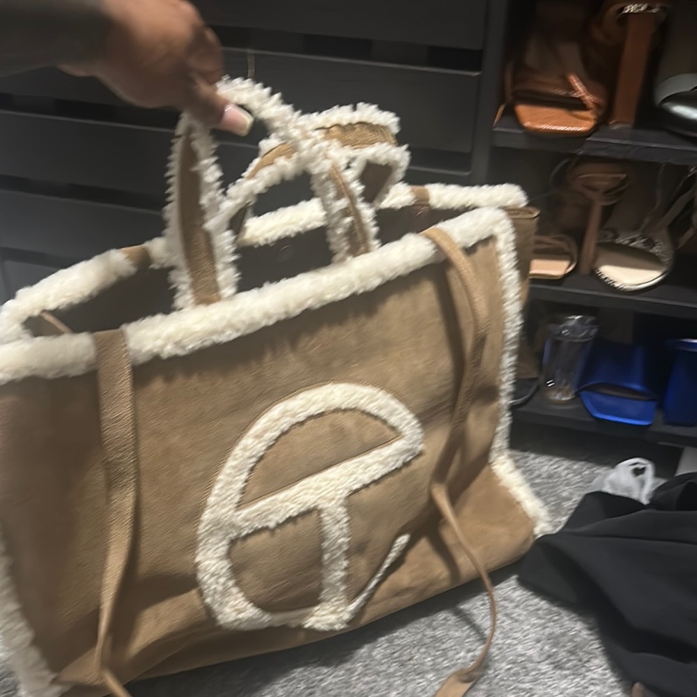 Telfar Tan and White Canvas Tote Bag